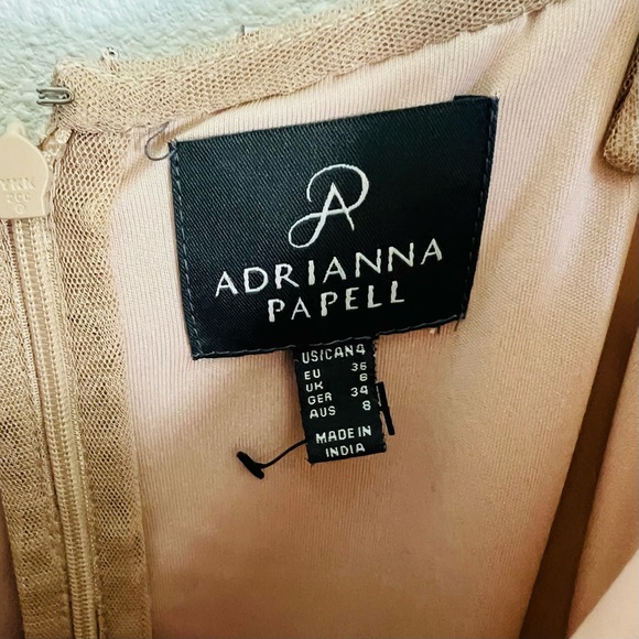 Adrianna Papell Nude Beaded Short Dress - Picture 5 of 9